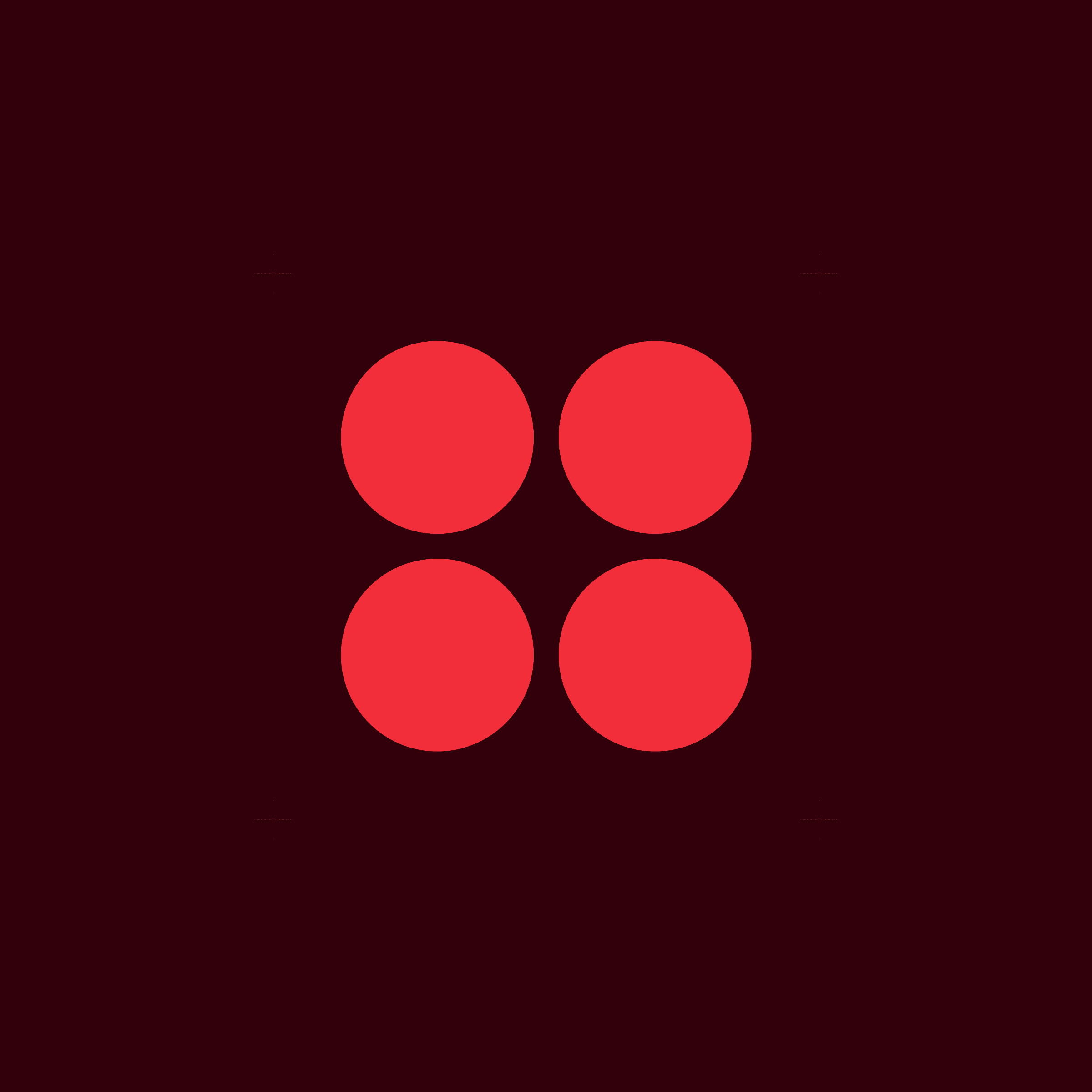 CodeFish Studio Apex four-dot glyph in red on a dark maroon background