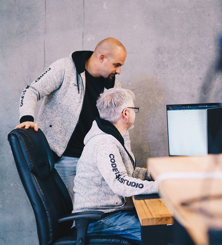 CodeFish Studio team members in a workshop